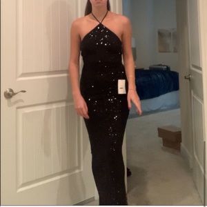 NEW Nookie Treasure Gown Black Sequin Revolve